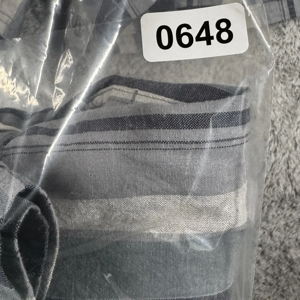 Katin Shorts Mens 2XL Gray Striped Linen Blend Drawstring Chino Pockets Casual - Picture 12 of 12